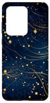 Coque pour Galaxy S20 Ultra Jolie étoile scintillante bleu nuit dorée