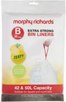 Morphy Richards 979003 42-50L Lemon Scented Heavy Duty Drawstring Bin Liners, 2