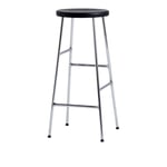 HAY - Cornet Bar Stool High - Soft Black - Chromed Steel