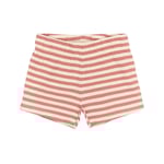 The New Siblings GOTS Uni Ribbade Shorts Old Rose Striped | Rosa | 80 cm
