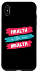 iPhone XS Max Health is the new Wealth Red and Teal Brushstroke Typography Case