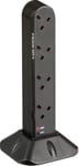 Knightsbridge ML 8 Gang 2 m Surge Protected Tower Extension Lead,Black