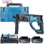 Makita DHR202 18V LXT SDS Plus Hammer Drill With 2 x 5.0Ah Batteries, Charger...