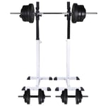 vidaXL Barbell Squat Rack with Barbell and Dumbbell Set 60.5 kg UK NEW