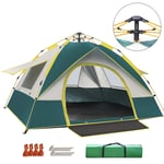 LPWCAWL Pop Up Tent,Dome Automatic Tent,Portable Family Camping Waterproof Tent with Windproof Rope and Tent Nails,Suitable for Beach/Camping/Travel,83X83 Inch,Green