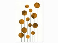 Tableau Fleurs d'eau dorées imprimé sur toile 40x60cm