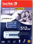 SanDisk 512MB Memory Stick PRO Duo with Memory Stock PRO Adaptor