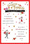Fiancee Valentines Day Card Hearts & Story Design Lovely Verse