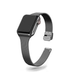 Tunt watch för Apple Watch SE 6/5/4 40MM 44MM metallarmband öglerem för iWatch Series 3/2/1 38MM 40MM armbandsurband Black for 38MM and 40MM