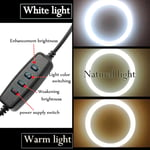 Tosuny LED Ring Light, USB Selfie Ring Light LED Fill Light avec trépied de  Bureau + Selfie Stick, LED Video Ring Light Lamp Kit pour la Photographie