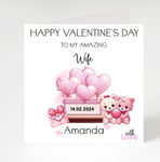 Personalised Valentine's Day card, Happy Valentine's Day card for Friend, Wife