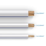 PureLink SE-SP021-050 Câble d'enceinte OFC 2x4,00mm² (0,10mm), 50 m, blanc