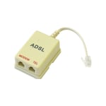 Trade Shop Traesio - Adsl Rj11 Telecom Plus Splitter Plug Internet Line Fax Phone Jack