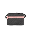 Michael Kors WoMens Cooper Small Black Pink Signature PVC Utility Crossbody Bag - One Size
