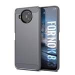 SCL Case for Nokia 8.3 Case Nokia 8.3 Case [Gray], Carbon Fibre Effect Gel Grip Protection Cover [Anti Scratch][Anti Collision] Compatible with Nokia 8.3