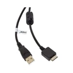Câble de données usb (type a sur lecteur MP3) câble de chargement compatible avec Sony Walkman NWZ-S616FRED lecteur MP3 - noir, 150cm - Vhbw