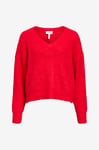 Object - Tröja objMilu LS LO V-neck Knit - Röd