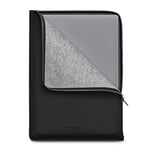 Woolnut Matte PU Folio Case Cover for 14-inch MacBook Pro / 13-inch MacBook Pro & Air - Black