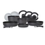 Tower T900160 Freedom 13pc Detachable Handles Cookware Set with Precision Black Diamond Coating, Induction Compatible, Stackable Design, Black