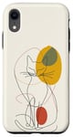 Coque pour iPhone XR Minimalistic Cat Drawing Lines Phone Cover