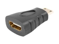 Lanberg - Hög Hastighet - Hdmi-Adapter Med Ethernet - Hdmi Hona Till 19 Pin Mini Hdmi Type C Hane - Svart - Stöd För 4K