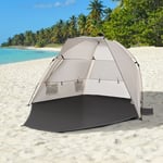 1-2 Man Pop-Up Beach Tent Sun Shade Shelter UV 20+ Protection w/ Long Floor