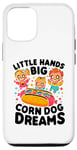 Coque pour iPhone 15 Little Hands Big Corn Dog Dreams Corndog Saucisse Hot Dog