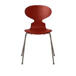 Fritz Hansen - Myran 3101 färgad askfanér stålstativ brun brons venetian red - Matstolar - Arne Jacobsen - Röd - Metall/Trä