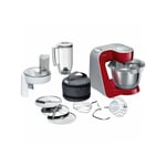 Bosch - Robot de cuisine Kitchen machine MUM5 - Rouge foncé/silver - 1000W-7 vitesses+pulse - Bol mélangeur inox 3,9L