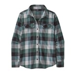 Patagonia Dame L/S Org MW Fjord Flannel Skjorte (Grøn (GUIDES: NOUVEAU GREEN) Small)