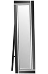 MirrorOutlet Modern Double Black Free Standing Mirror 5Ft X 1Ft3, 150cm x 40cm Cheval