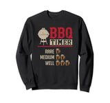 Funny BBQ Meat Cooking Timer Beer Grill Chef Barbecue Sweatshirt