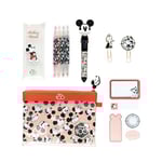 Grupo Erik - Set de Papeterie Disney | Inclut : 1 Stylo 10 Couleurs, 5 Blocs de Notes Adhésives, 4 Surligneurs, 2 Trombones, Trousse | Fournitures Scolaires Kawaii, Papeterie Kawaii