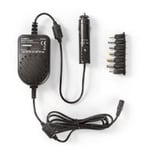Nedis 15-12 V Universal AC Strömförsörjning för Bil (7 kontakter)