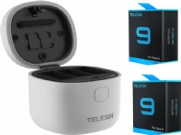 Allin box Telesin waterproof three-channel charger for GoPro Hero 9 / Hero 10 + 2 batteries (GP-BTR-905-GY)