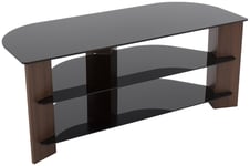 AVF Up To 55 Inch TV Stand - Black Glass and Walnut Effect