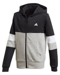Adidas Linear Colorblock Full-Zip Hoodie JR Black/MGreyH (Storlek 122)