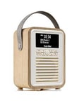 Vq Retro Mini Portable Dab Radio With Bluetooth - Oak