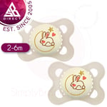MAM Pure Night Soother│Glows In The Dark│BPA/BPS Free Materials│Unisex│2-6m│2Pk