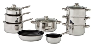 Argos Home 9 Piece Stainless Steel Induction Pan Set