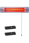 Electric Patio Heater Outdoor IP65 Wall Mounted Remote Control 2kW