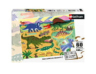 Nathan - Puzzle Enfant - 60 pièces - Les dinosaures du Crétacé - Fille ou garçon dès 6 ans - Puzzle de qualité supérieure - Carton épais et résistant - Dinosaures - 86571