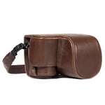 MegaGear MG1231 Ever Ready Leather Case and Strap with Battery Access for Sony Alpha A6500 Camera - Dark Brown