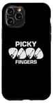 Coque pour iPhone 11 Pro Picky fingers, médiator de guitare, pour guitariste rétro