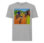T-Shirt Homme Col Rond Tintin Tour De France Maillot Jaune Bd Vintage