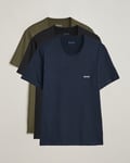BOSS BLACK 3-Pack Crew Neck T-Shirt Black/Blue/Green