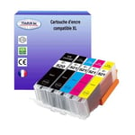 5 Cartouches compatibles avec Canon PGI-520 XL, CLI-521 XL pour Canon Pixma MP630, MP640, MP980, MP990, MX860, MX870
