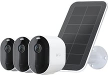 Arlo Arlo Pro 4 Wire-free Spotlight Camera 3-pak + 1 Solar Panel, Hvid