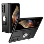 YHNJI Case for Samsung Galaxy Z Fold 2, 360 degree Rotating Ring Holder, TPU/PC Shockproof Phone Cover, Full Body Protection Cover, Phone Case for Samsung Galaxy Z Fold 2.(Black)