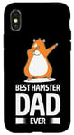 Coque pour iPhone X/XS Best Hamster Dad Ever Dabbing Hamster doré